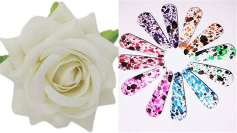 PSYCHFLORE MULTICOLORS TICTAC HAIR CLIP 12 PC WITH WHITE ROSE PIN 1 PC ...