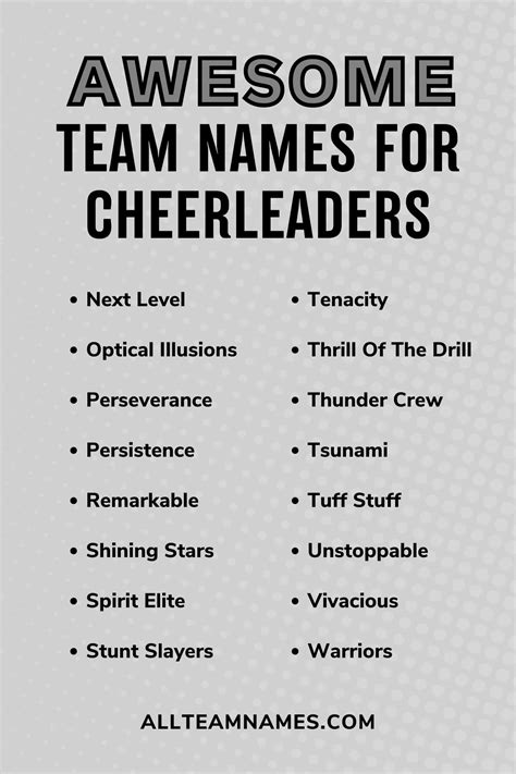 Cheer Stunts Names