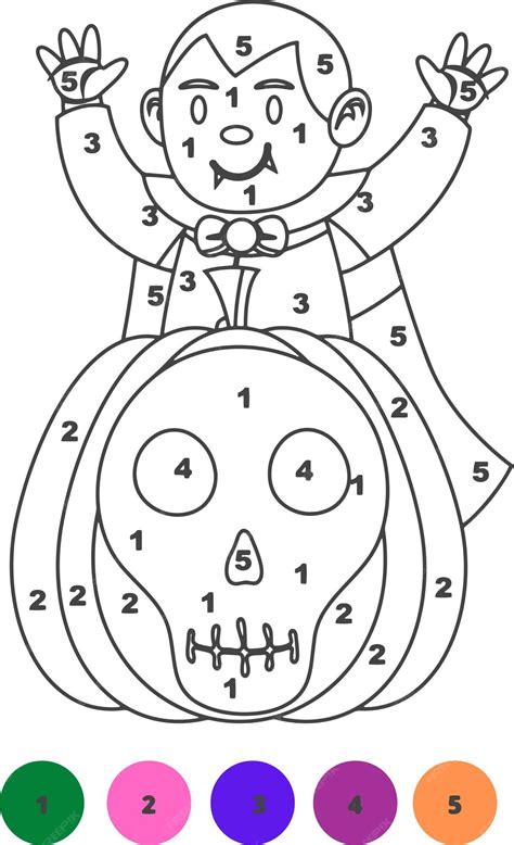 Halloween Color By Number Coloring Pages