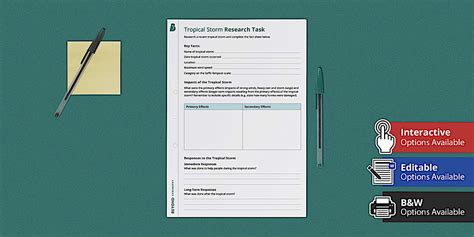 Tropical Storm Research Worksheet