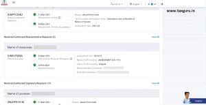 Dashboard and Worklist (Taxpayer) on Income Tax Website