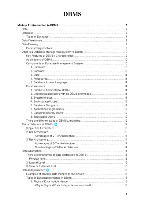 DBMS Course Notes - IKG PTU CSE 5TH SEM - Studocu