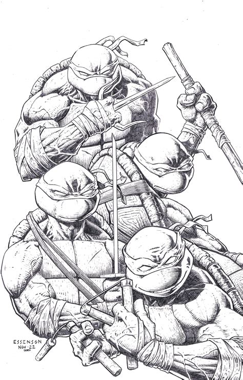 Ninja Turtles Black And White Clip Art Library, 53% OFF