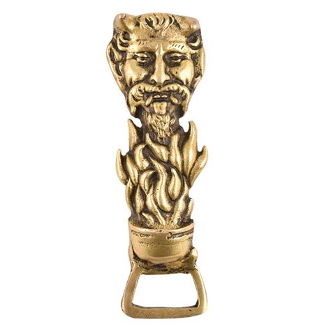 Bearded Man Face Bottle OpenerÂ Over Fire Torch