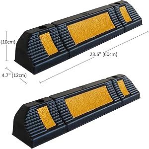 ABS INDUSTRY Heavy Duty Rubber Car Parking Wheel Stopper Stops the ...