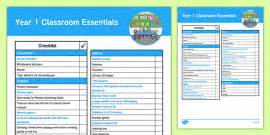 Reception Classroom Essentials Checklist | Twinkl - Twinkl