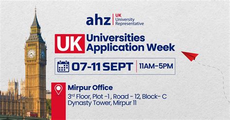 UK Universities Application Week | AHZ Mirpur, 3rd Floor, Plot -1 ...