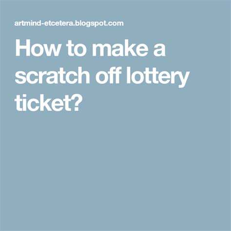 Image result for How Scratch-Off Tickets Work