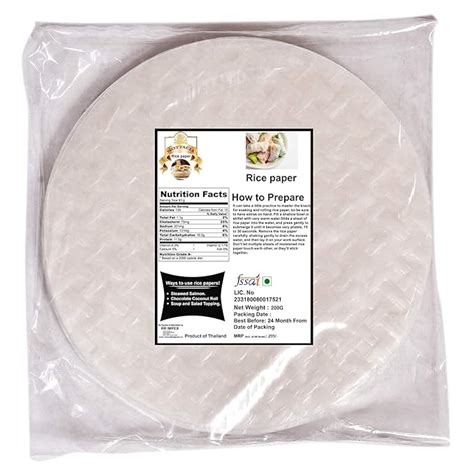 Nottacia Rice Paper Sheet -200gram, 22cm (Spring Roll Wrapper) : Amazon ...