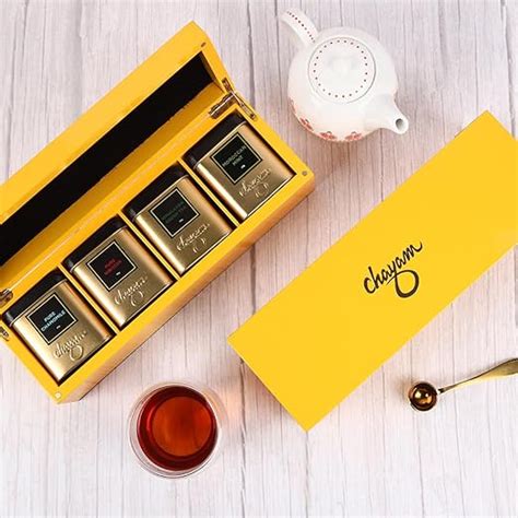 Chayam Exotic Assorted Tea Gift Box Wooden | Gourmet Tea Gift Box ...