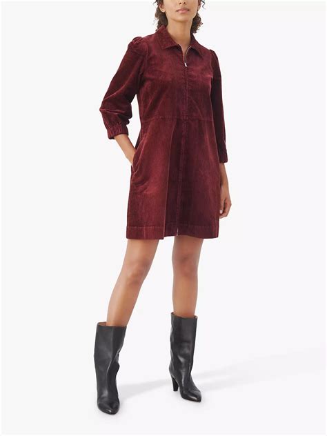 Part Two Eyvor Corduroy Knee Length Dress, Tawny Port at John Lewis ...