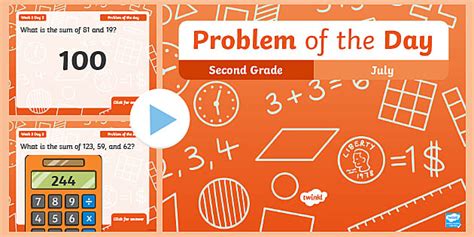Second Grade Math Problem of the Day - July PowerPoint
