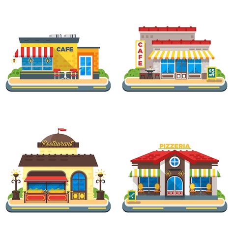 Cafe 2x2 flat icons set | Free Vector