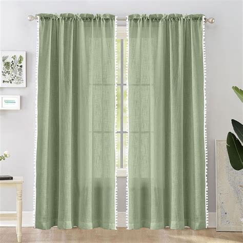 Buy HOMEMONDE Premium Cotton 8 Feet Curtain Sheer Semi Transparent ...