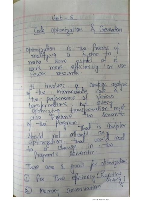 Unit 5 compiler - Compiler Design - Studocu