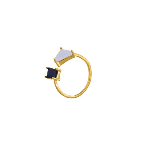 925 Silver Gold Plated Triangle Ring – Neeta Boochra Jewellery