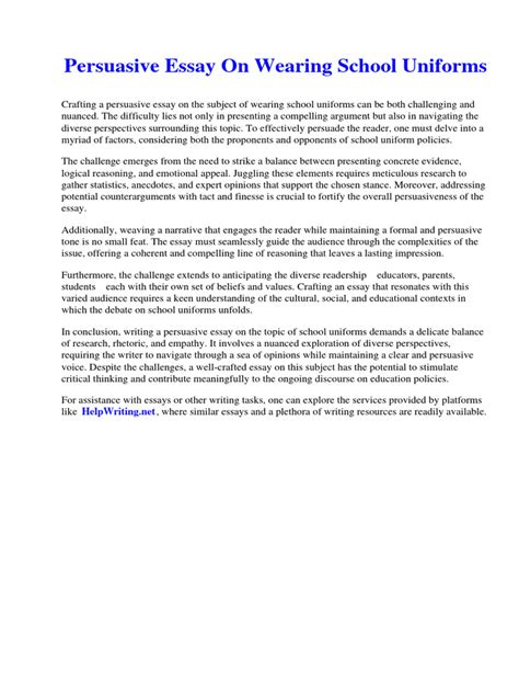 Image result for School Uniform Exposition Text