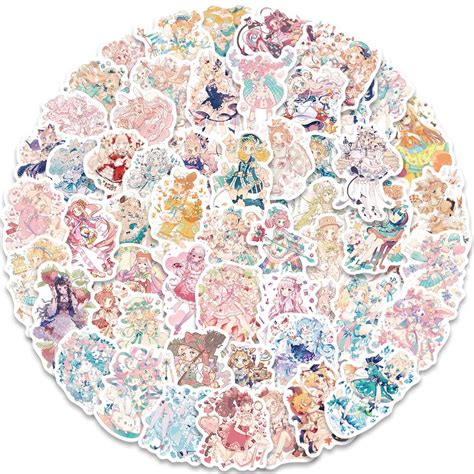 Buy Anime Girl Stickers Pack 60pcs Anime Cute Girl Stickes for Water ...