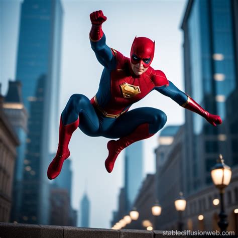 Epic Superhero Mid-Air Pose | Stable Diffusion Online