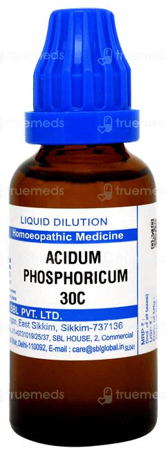Sbl Acidum Phosphoricum 30 C Dilution 30 Ml - Uses, Side Effects ...