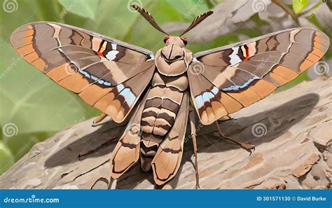 Poplar Sphinx Moth Resting Camouflage Stock Illustration ...