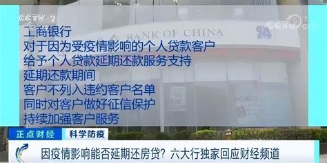 六大银行独家回应房贷延期还款政策 满足条件客户可申请_新闻频道_央视网(cctv.com)