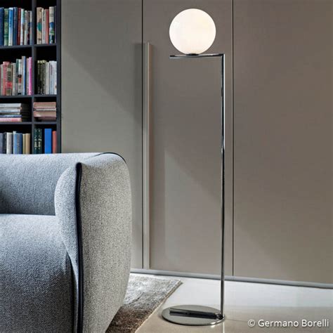 FLOS IC F2 floor lamp chrome Ø 30 cm | Lights.co.uk