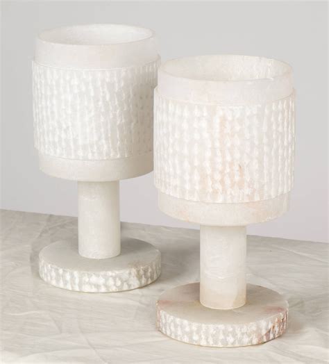 Spanish Vintage Pair of Alabaster Table Lamps at 1stDibs