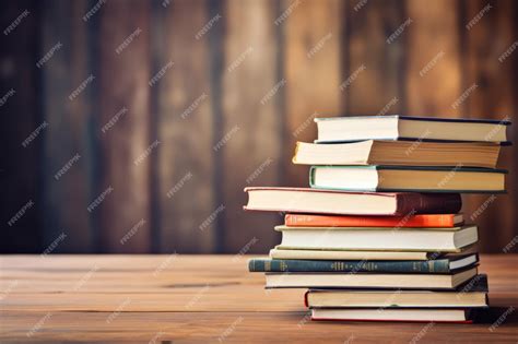 Premium AI Image | The Pillars of Knowledge A Stack of Hardback Books ...