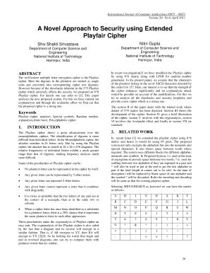 Fillable Online ijcaonline a novel approach to security using extended ...