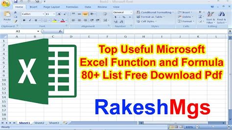 Top Useful Microsoft Excel Function and Formula 80+ List Free Download ...