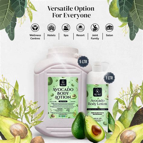 Rubz Avocado Body Milk with goodness of Pure Avocado Oil 1 Kg | Bulk B