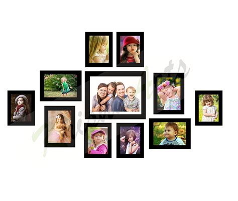 KrishnArts Collage Photo Frame (Set of 11 Wall Photo Frames Black Color ...