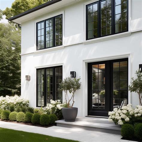 How a white house with black window trim creates a timeless appeal ...