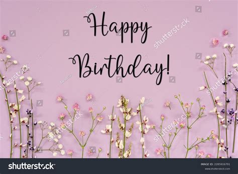 Purple Spring Flower Arrangement English Text Stock Photo 2285916791 ...