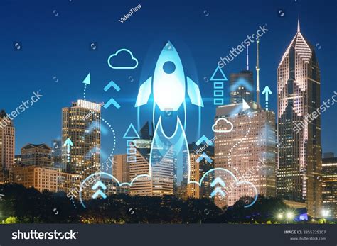 Chicago Skyline Butler Field Financial District Stock Photo 2255325107 ...