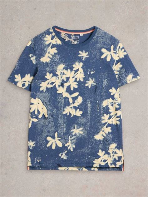 White Stuff Cotton Regular Fit Floral Print T-Shirt, Navy/Multi