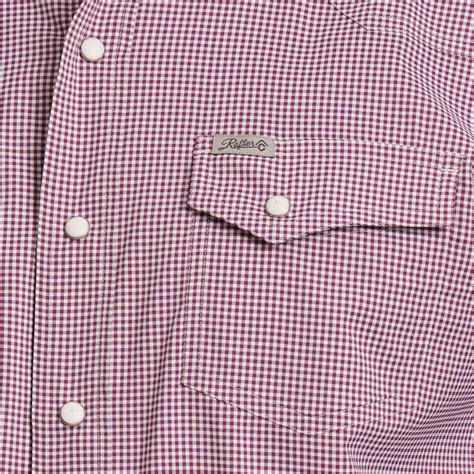 Rafter C Outdoors Men's Burgundy Gingham Lefty Fishing Shirt