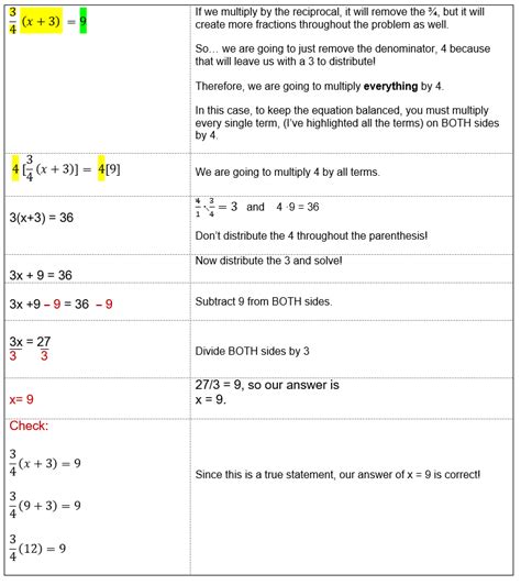Solving Equations With Fractions