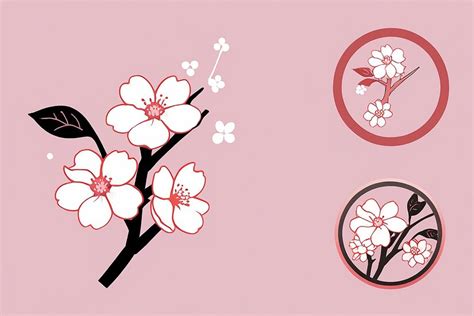 Cherry Blossom Icon Symbol | Premium AI-generated image