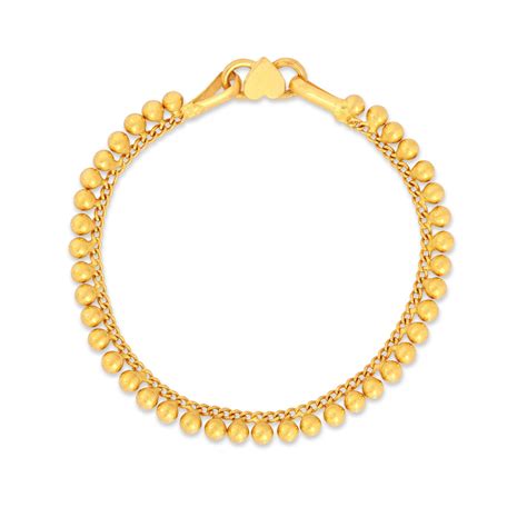 Malabar Gold & Diamonds Starlet 22k (916) Yellow Gold Anklet : Amazon ...