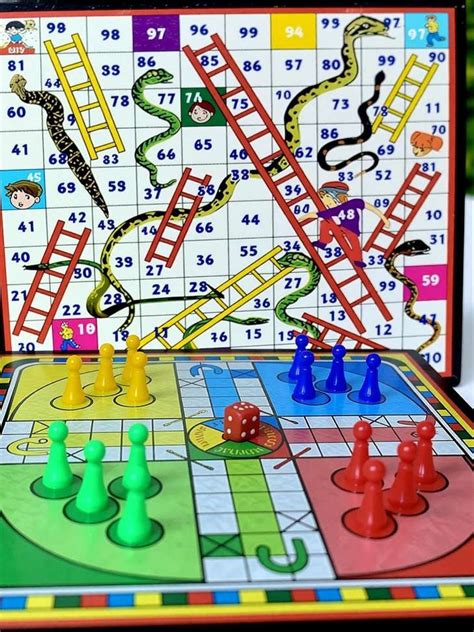 Goldiluxe Wooden Ludo board Snakes & Ladders and chess board Set Party ...