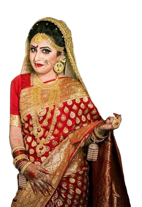 Red Banarasi Satin Silk Bridal Saree Heavy Hand Stone Work Zari Gold ...