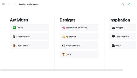 Workflowy template - Design project plan