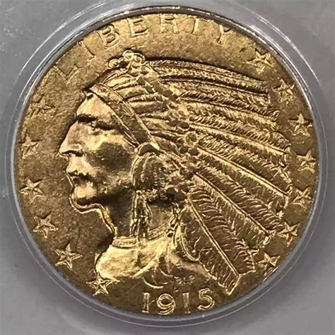 1915 $5 Gold Indian Head Half Eagle ANACS AU-58 - Old Pueblo Coin