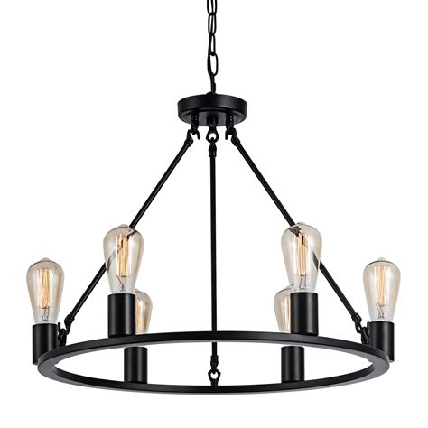 Buy Senyshilon Wagon Wheel Chandelier Farmhouse Chandeliers 6-Light ...