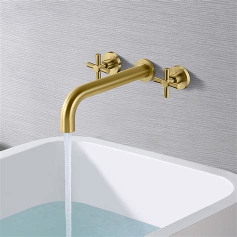 SUMERAIN Wall Mount Bathtub Faucet Chrome Two Handle Tub Filler Faucet ...