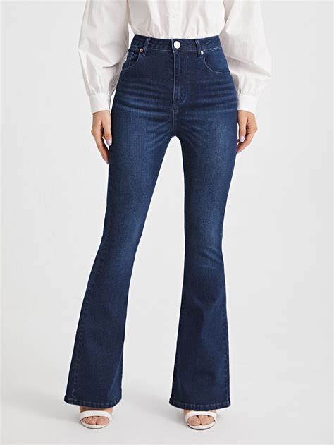 SHEIN Essnce Flare Leg Jeans | SHEIN USA