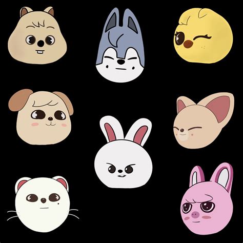 "Stray Kids sticker pack - SKZoo members ot8" Sticker for Sale by Amy ...