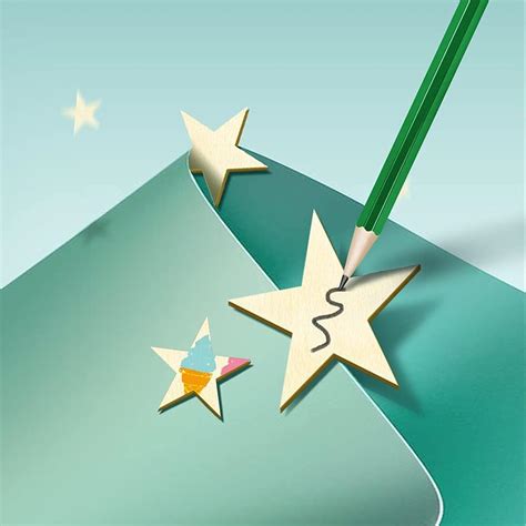 Buy 100 Pieces Wood Stars for Crafts，Unfinished Wood Stars for Crafts ...